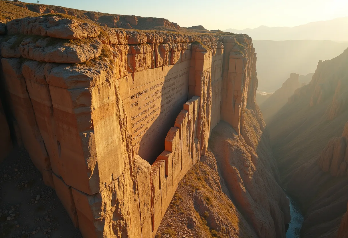 The high-cliff carved monument that did for cuneiform what the Rosetta Stone did for hieroglyphs.