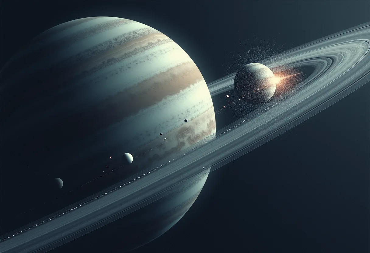 The invisible border around a planet where gravity turns a moon into dust, creating beautiful rings.