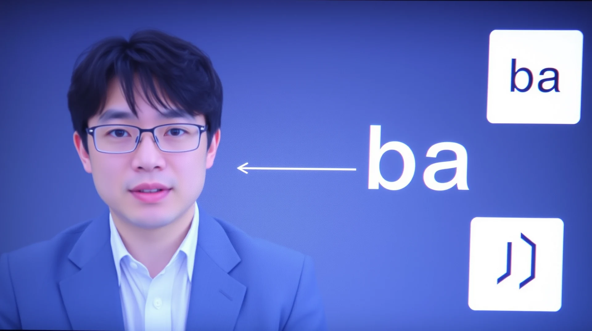 A man's lips form the syllable 'ga' as a loudspeaker plays 'ba,' illustrating the McGurk Effect where hearing 'ba' overrides visual perception, resulting in the perception of 'da.'